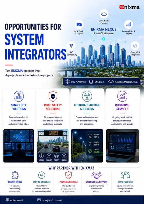 Opportunities for System Integrators &mdash; smart city, road safety, IoT infrastructure, recurring services.